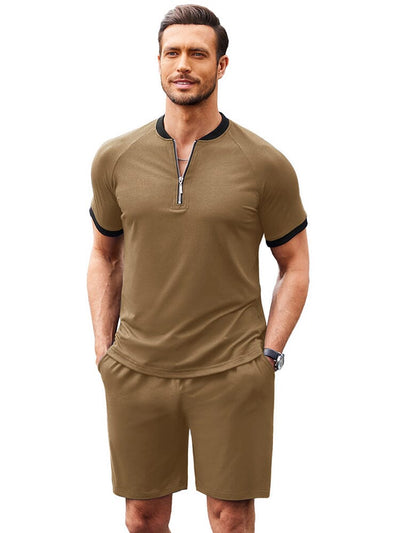 Loose Fit Soft Tracksuit Set (US Only) Sports Set coofandy Khaki S 