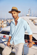 Cotton Beach Button Down Long Sleeve Shirt (US Only) Shirts Coofandy&