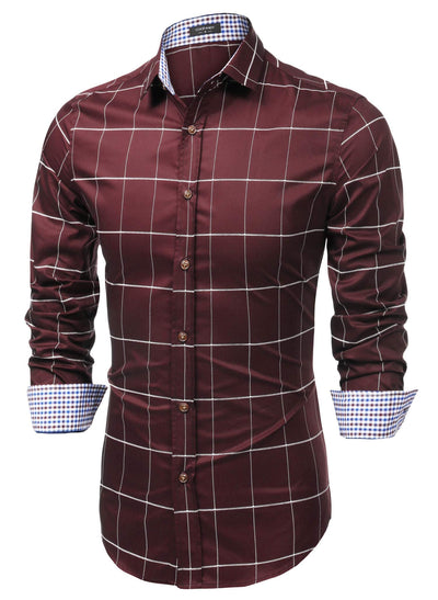 Coofandy Fashion Dress Shirt (US Only) Shirts coofandy Dark Red S 