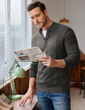 Twisted Stand Collar Knitted Pullover Sweater (US Only) Sweaters coofandy 