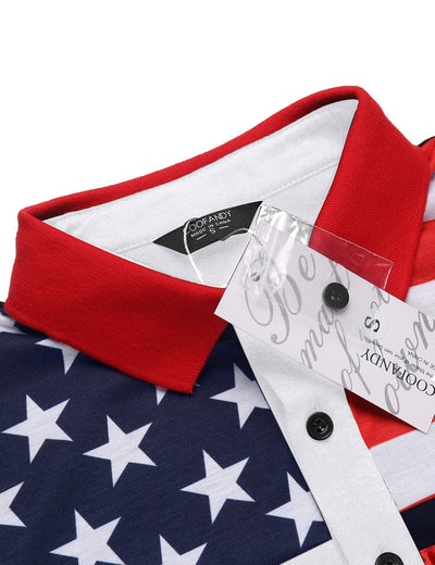 Coofandy American Flag Polo Shirt (US Only) Polos coofandy 