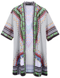 Graphic Ruffle Shawl Collar Lightweight Drape Cape (US Only) Cardigans coofandy 