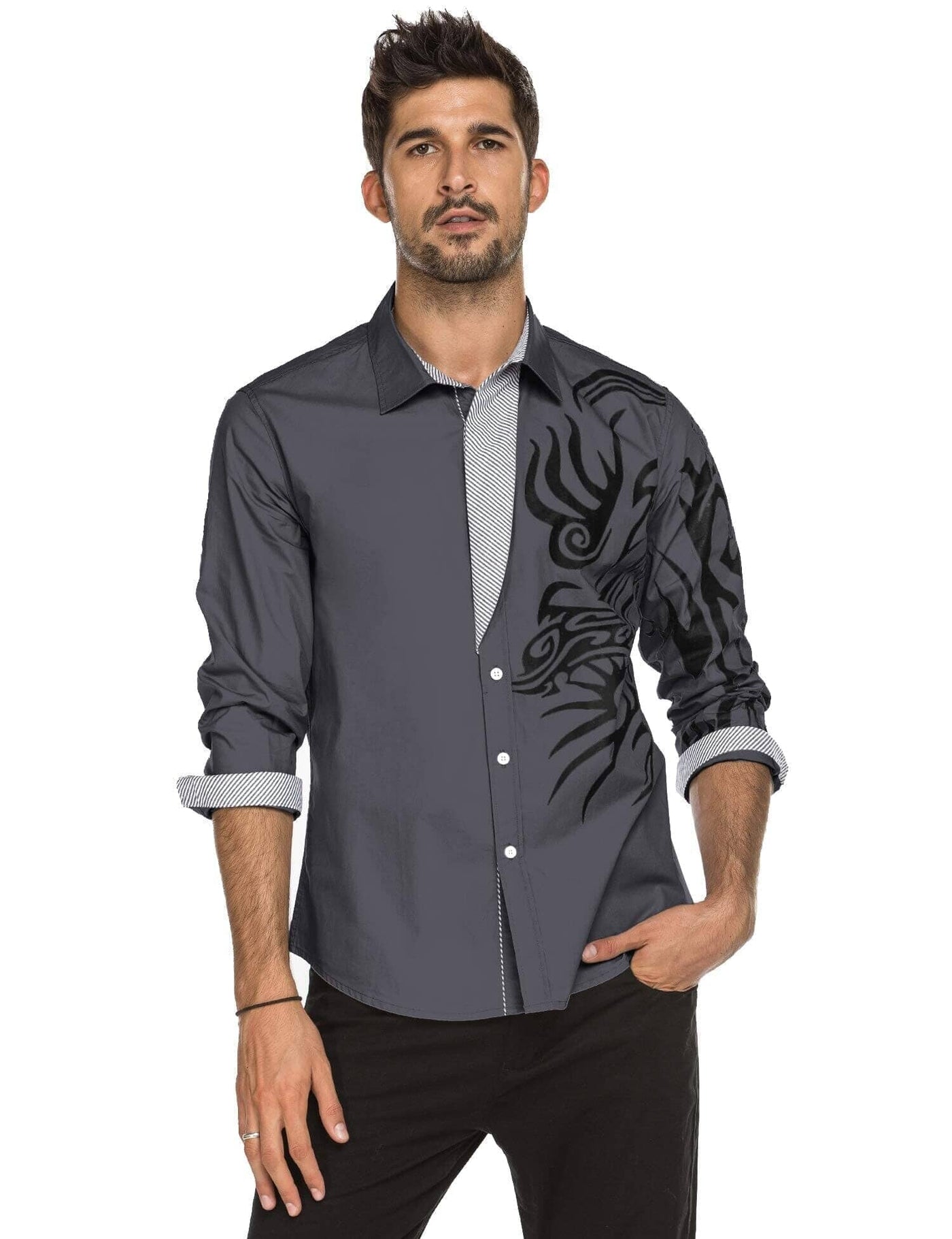 Coofandy Print Dress Shirt (US Only) Shirts coofandy 