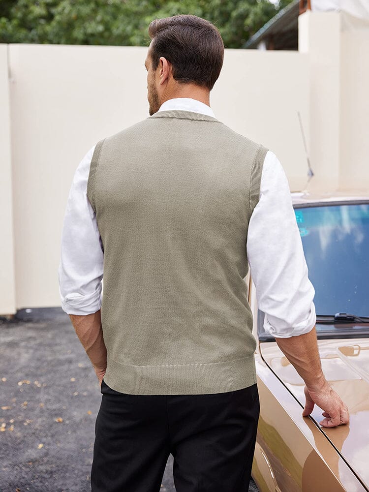 Classic V-Neck Knit Vest (US Only) Vest coofandy 