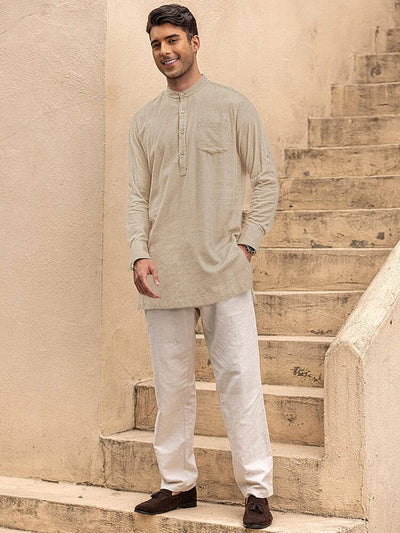 Linen Henley Long Sleeve Shirts with Pocket (US Only) Shirts Coofandy's 