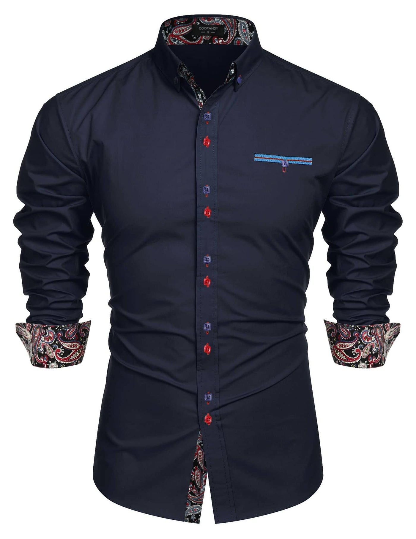 Coofandy Dress Button Down Shirts (US Only) Shirts coofandy Navy blue S 