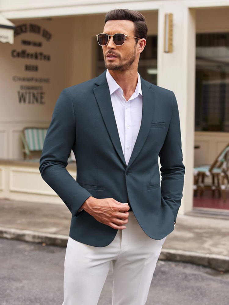 Casual One Button Suit Jacket (US Only) Blazer coofandy 