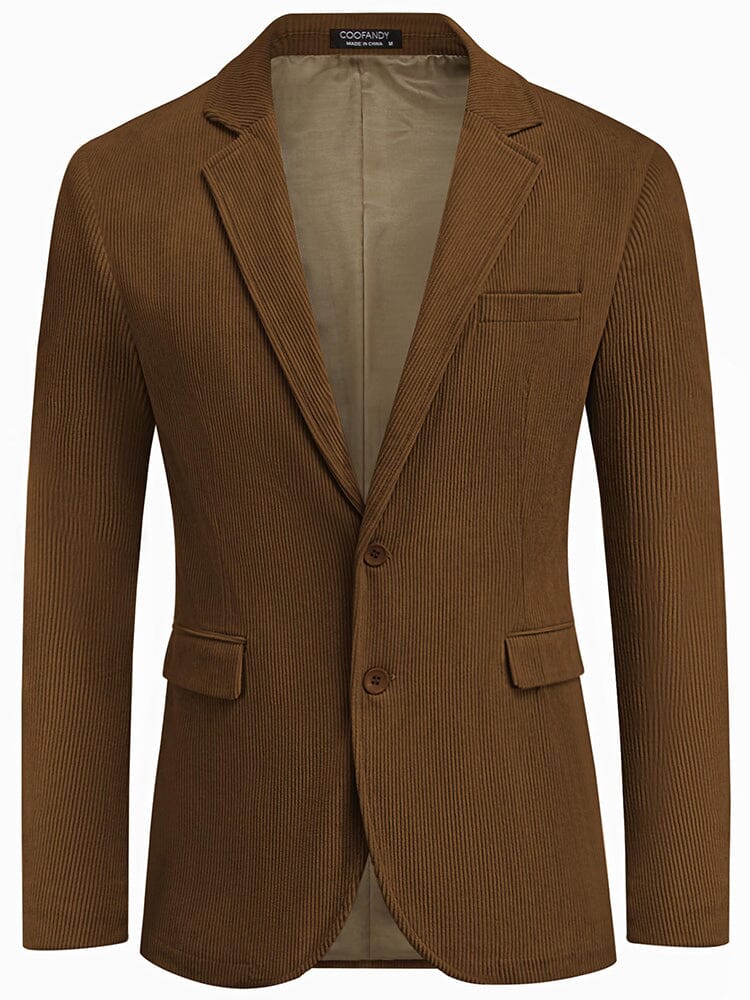 Leisure Corduroy Blazer Jacket (US Only) Blazer coofandy Brown S 