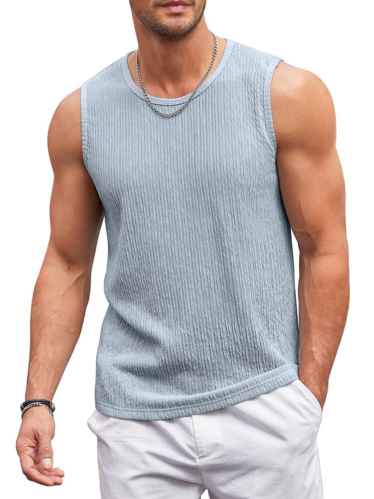 Casaul Jacquard Knit Tank Top (US Only) Tank Tops coofandy 