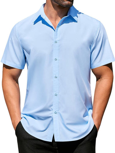 Casual Business Wrinkle Free Shirt Shirts coofandy Light Blue S 