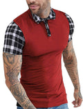 Stylish Slim Short Sleeve Polo T-shirt (US Only) Polos coofandy Wine Red S 