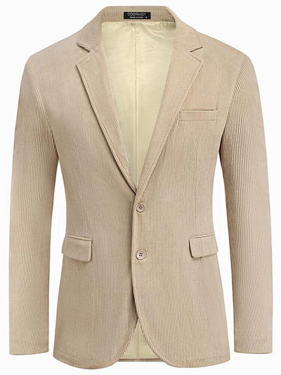 Leisure Corduroy Blazer Jacket (US Only) Blazer coofandy Beige S 