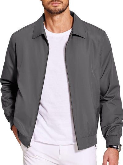 Casual Windproof Bomber Jacket (US Only) Jackets coofandy Dark Grey S 