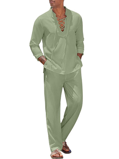 Leisure 2-Piece Vacation Outfit (US Only) Sets coofandy Light Green S 