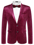 Floral Luxury Tuxedo Dinner Party Blazer (US Only) Blazer coofandy Wine Red S 