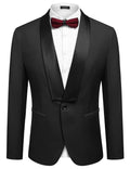 Slim Fit Suits One Button Shawl Lapel Tuxedo (US Only) Suit Set coofandystore Black S 