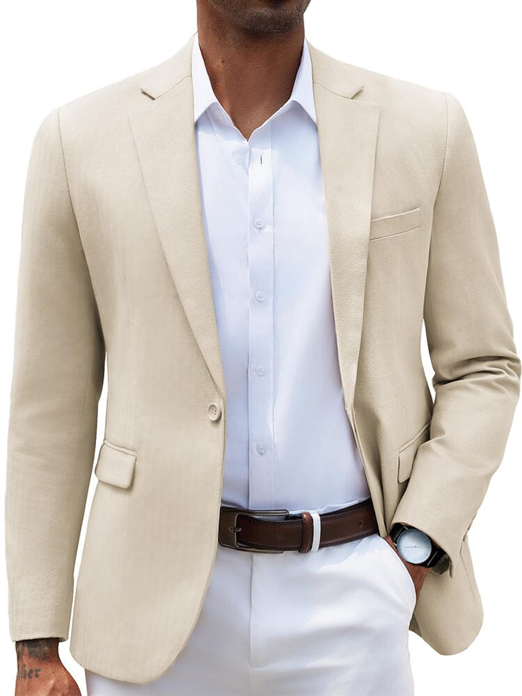 Casual Business Suit Jacket (US Only) Blazer coofandy Beige S 