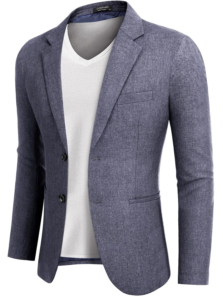 Lightweight Two Button Blazer Jacket Shirts coofandy 