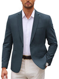 Casual One Button Suit Jacket (US Only) Blazer coofandy Navy Blue S 