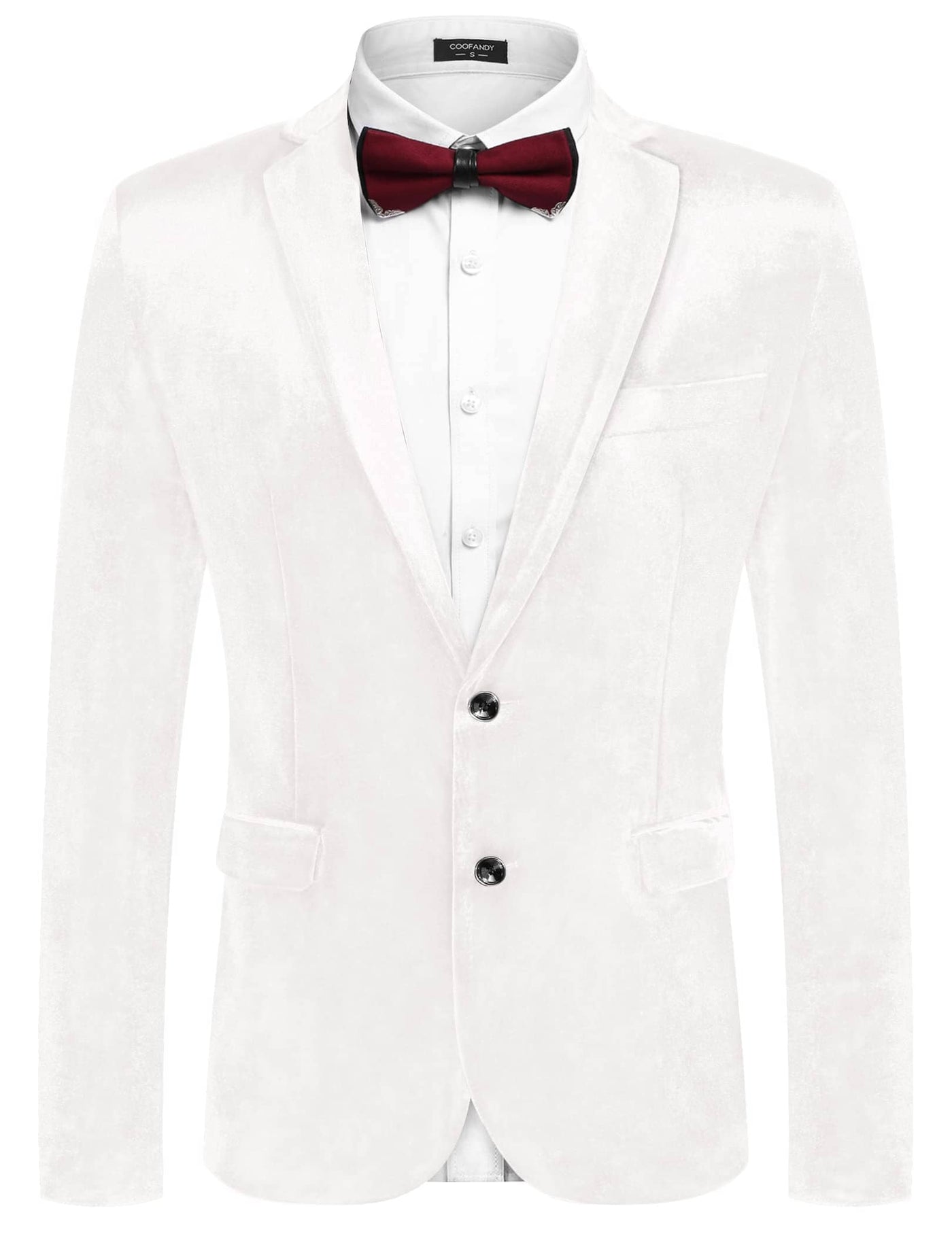 Floral Luxury Tuxedo Dinner Party Blazer (US Only) Blazer coofandy White S 