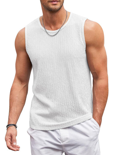 Casaul Jacquard Knit Tank Top (US Only) Tank Tops coofandy 