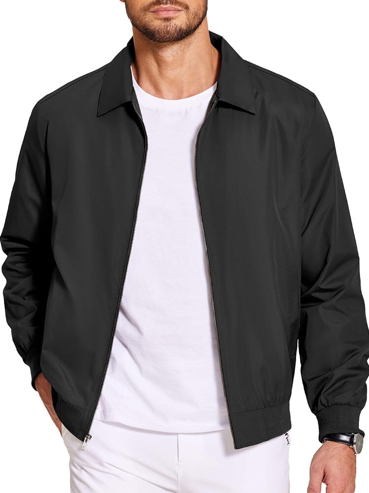 Casual Windproof Bomber Jacket (US Only) Jackets coofandy Black S 