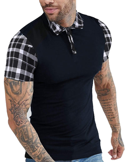 Stylish Slim Short Sleeve Polo T-shirt (US Only) Polos coofandy Navy Blue S 