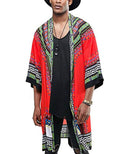 Graphic Ruffle Shawl Collar Lightweight Drape Cape (US Only) Cardigans coofandy Orange S 