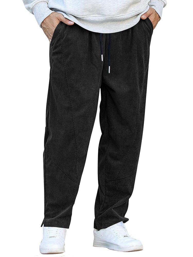 Casual Corduroy Harem Pants (US Only) Pants coofandy Black S 