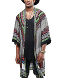 Graphic Ruffle Shawl Collar Lightweight Drape Cape (US Only) Cardigans coofandy Grey S 