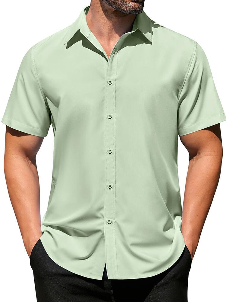 Casual Business Wrinkle Free Shirt Shirts coofandy Light Green S 