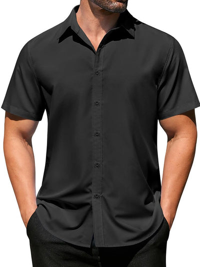 Casual Business Wrinkle Free Shirt Shirts coofandy Black S 