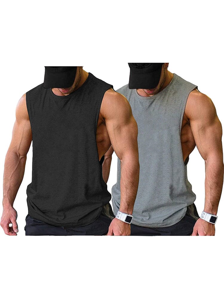 Leisure 2-Packs Muscle Tank Top (US Only) coofandy Black/Grey S 