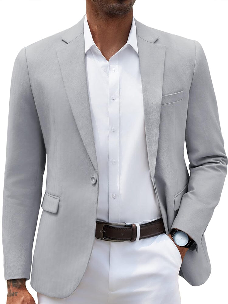 Casual Business Suit Jacket (US Only) Blazer coofandy Light Grey S 