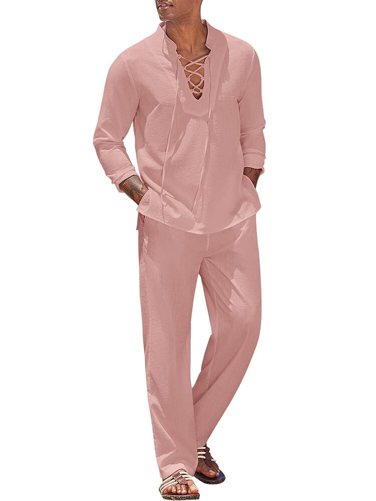 Leisure 2-Piece Vacation Outfit (US Only) Sets coofandy Pink S 