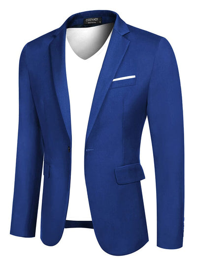 Casual Classic Suit Jacket (US Local) Blazer coofandy Peacock Blue S 