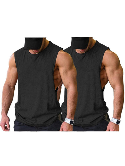 Leisure 2-Packs Muscle Tank Top (US Only) coofandy Black/Black S 