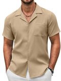 Essential Casual Textured Shirt (US Only) Shirts coofandy Khaki S 