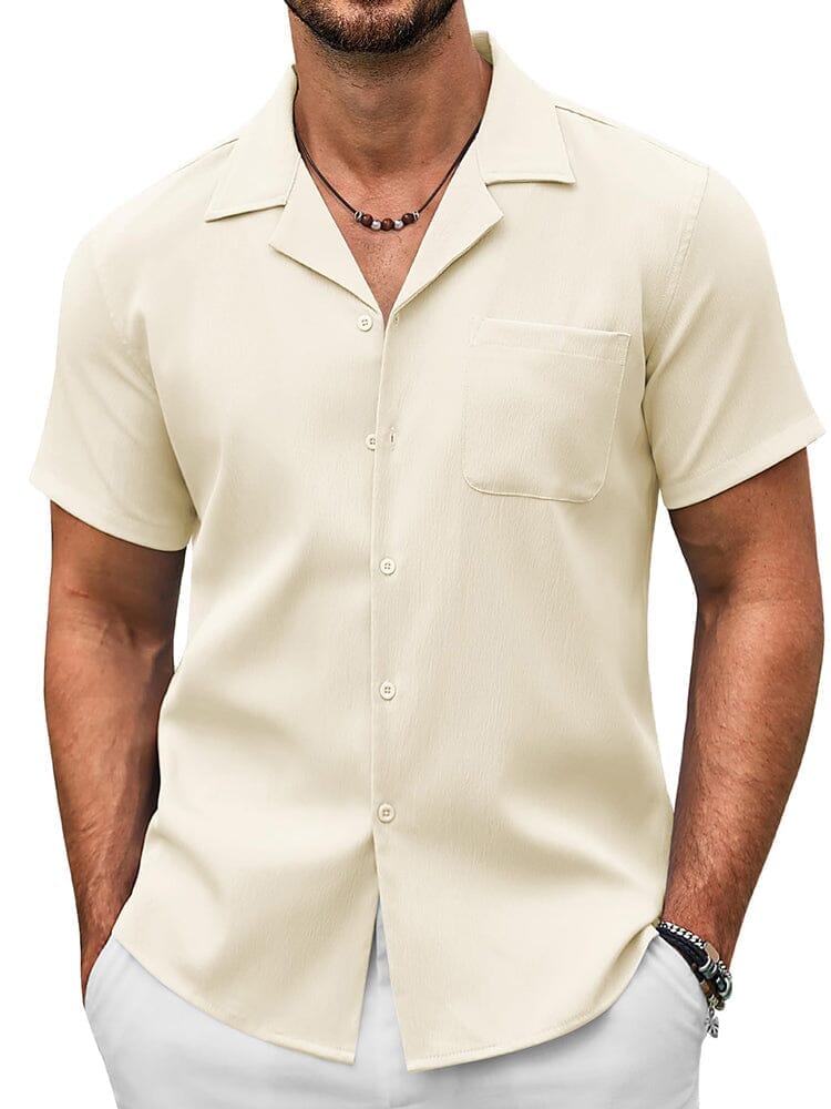 Essential Casual Textured Shirt (US Only) Shirts coofandy Beige S 