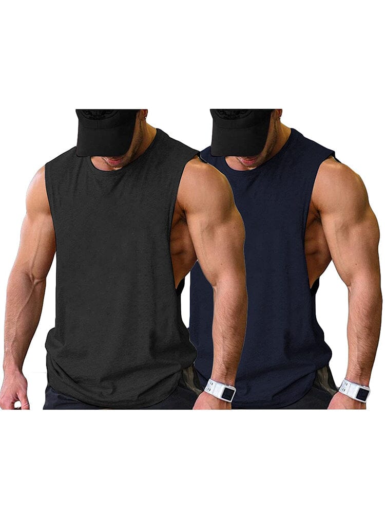 Leisure 2-Packs Muscle Tank Top (US Only) coofandy Black/Navy Blue S 