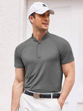 Short Sleeve Collarless Golf Polo Shirts (US Only) Polos Coofandy&