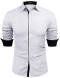 Coofandy Printed Dress Shirt (US Only) Shirts coofandy White S 