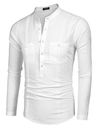 Coofandy Henley Cotton Beach Shirts (US Only) Shirts coofandy 