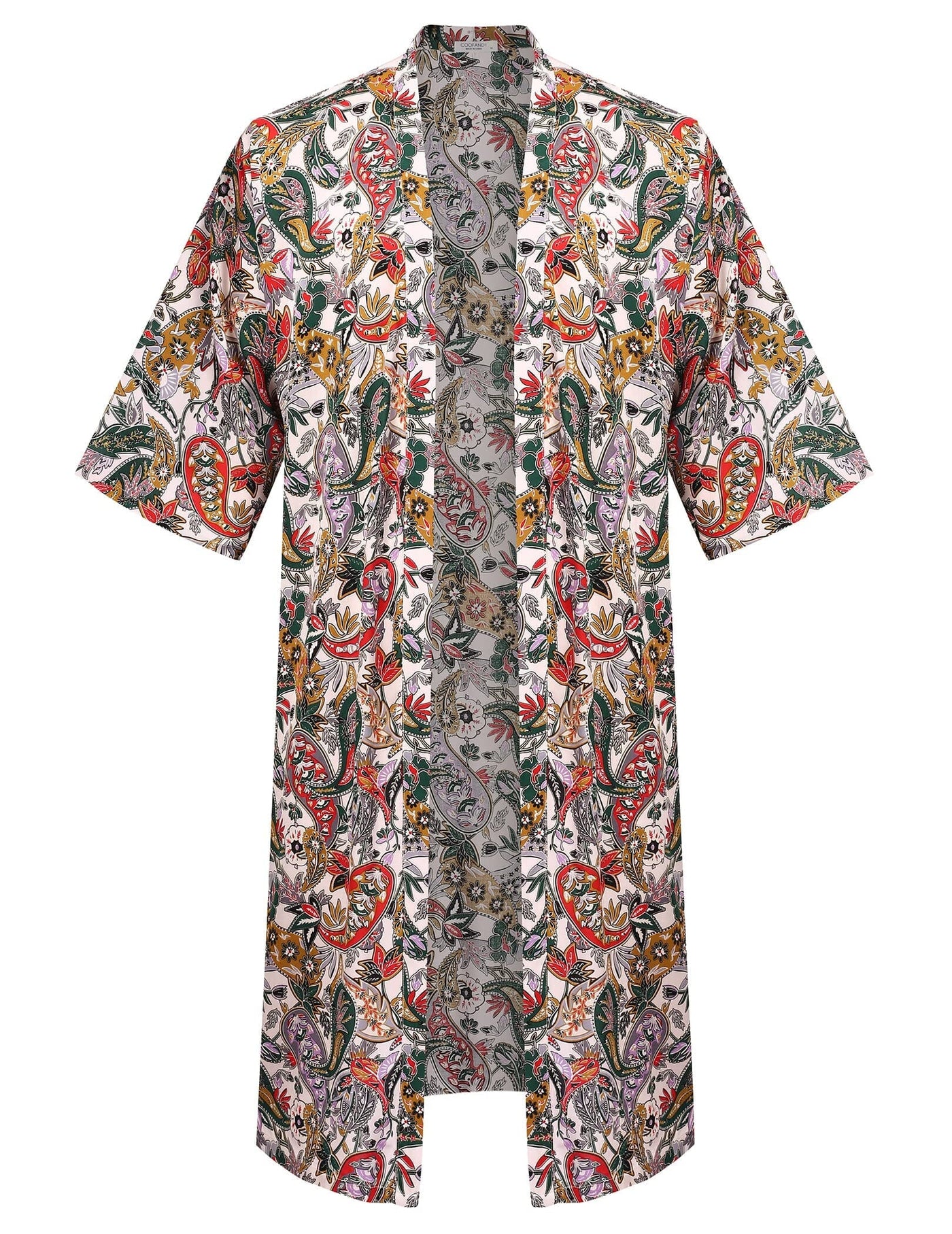 Coofandy Lightweight Kimono Robe (US Only) Robe coofandy White(paisley Print) S 