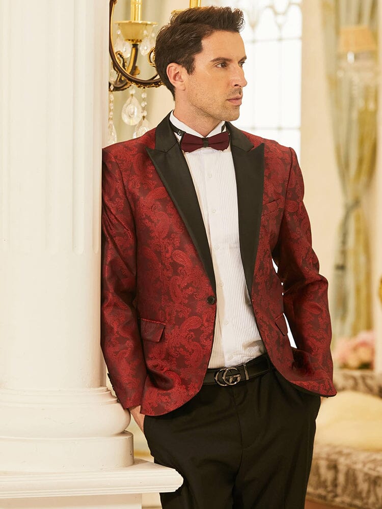 Floral Tuxedo Paisley Suit Jacket (US Only) Blazer coofandy 