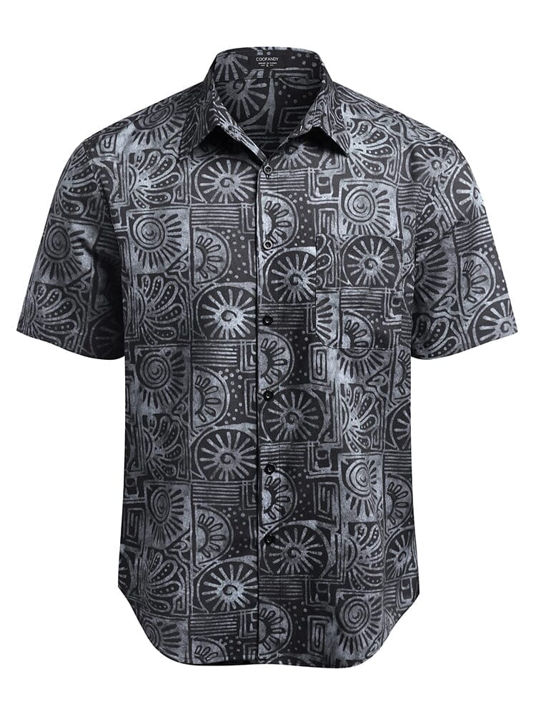 Hawaiian Tropical Button Down Vintage Floral Shirt (US Only) Shirts coofandystore Black S 