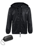Packable Classic Cycling Outdoor Waterproof Raincoat (US Only) Raincoats coofandy Black S 