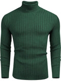 Turtleneck Knitted Classic Ribbed Sweater (Us Only) Sweaters COOFANDY Store Dark Green S 