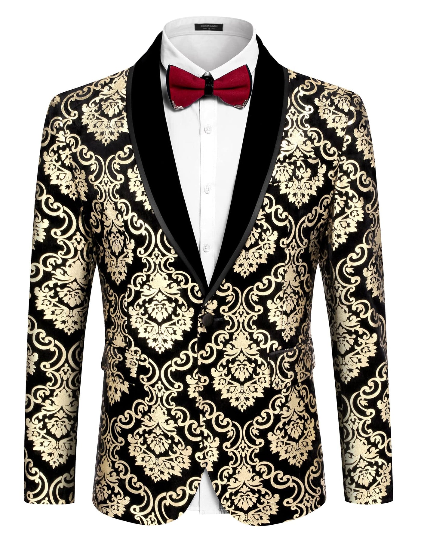 Coofandy Floral Wedding Blazer (US Only) Blazer coofandy Gold Flower S 