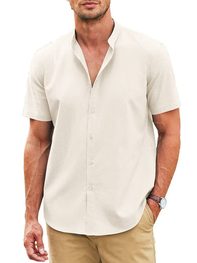 Classic Fit Linen Blend Shirt (US Only) Shirts coofandy Beige S 